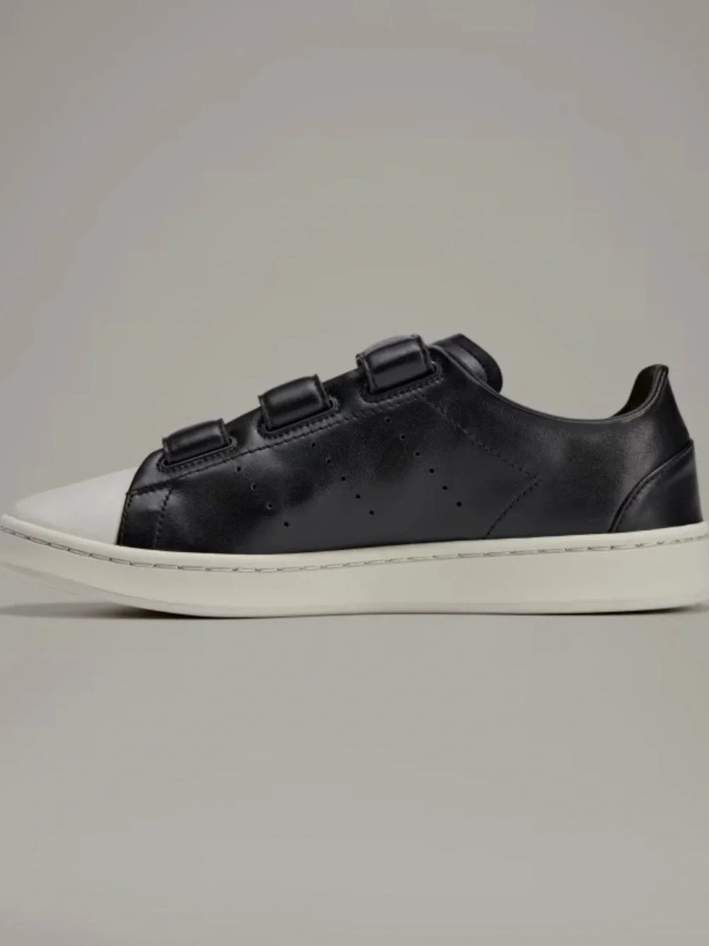 adidas Men's Black Leather Velcro Strap Sneakers Yohji Yamamoto Stan Smith Y-3